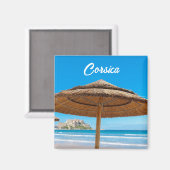 コルシカカルビシタデルとビーチ土産 マグネット (正面/裏面)