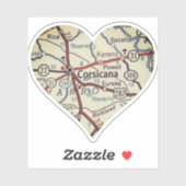 コルシカナテキサス州ヴィンテージの地図 シール (シート)