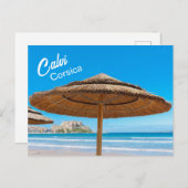 コルシカビーチとシタデル ポストカード (正面/裏面)