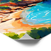 コルシカフランスヴィンテージ旅行イラストレーション ポスター (角)