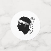 コルシカ国旗が付いた表紙吹雪 コンフェッティ (スモール正面)