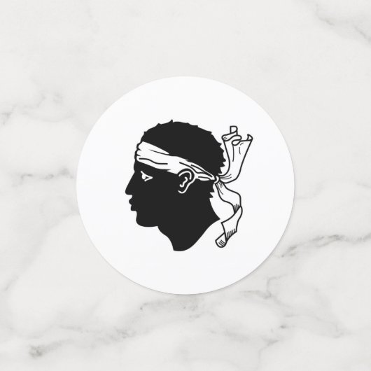 コルシカ国旗が付いた表紙吹雪 コンフェッティ (スモール正面)