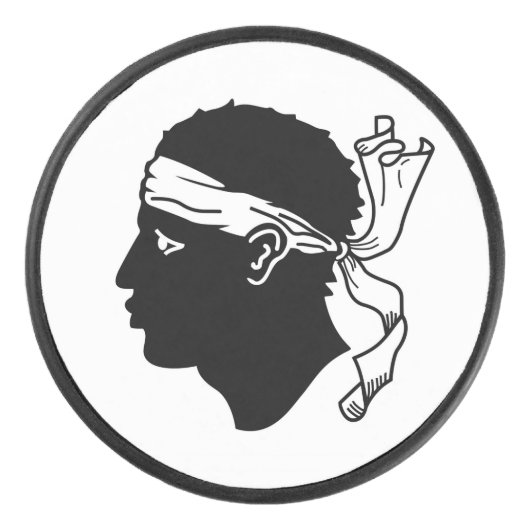 コルシカ国旗と愛国的なホッケーパック アイスホッケーパック (正面)