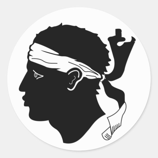 コルシカ国旗のシール ラウンドシール (正面)