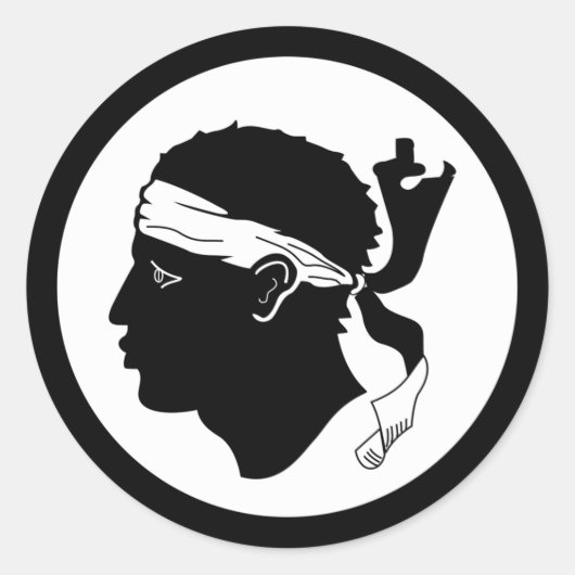 コルシカ国旗のシール ラウンドシール (正面)