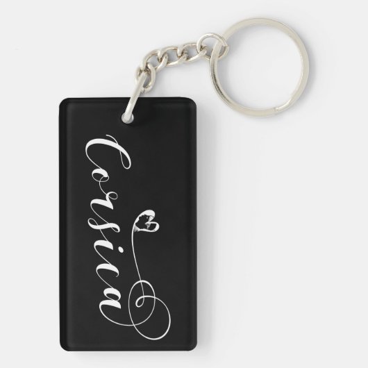 コルシカ国旗のハート、コルシカ島、フランス キーホルダー (裏面)