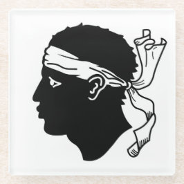 コルシカ国旗を持つガラスコースター ガラスコースター