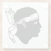 コルシカ国旗を持つガラスコースター ガラスコースター (裏面)