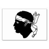 コルシカ国旗を持つ愛国的なテーブルカード テーブルナンバー (正面)