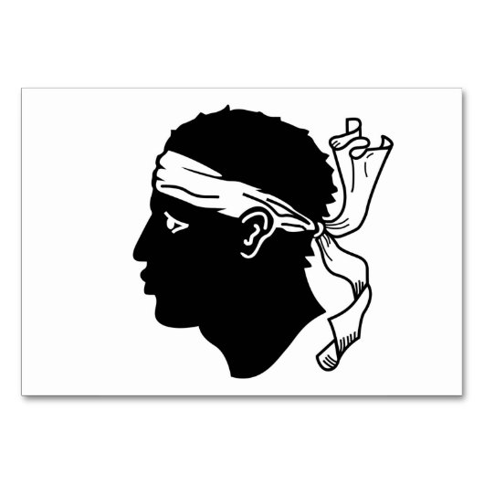 コルシカ国旗を持つ愛国的なテーブルカード テーブルナンバー (正面)