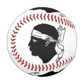 コルシカ国旗を持つ愛国野球 野球ボール (正面左)