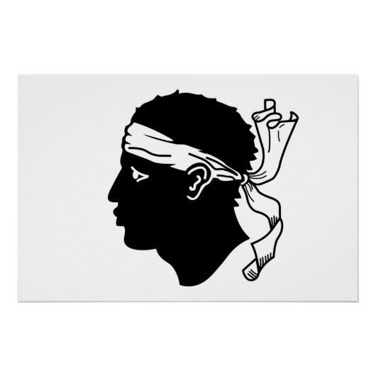 コルシカ国旗を掲げた愛国的な壁のポスター ポスター (正面)