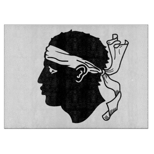 コルシカ国旗を掲げた愛国的な裁断ボード カッティングボード (正面)