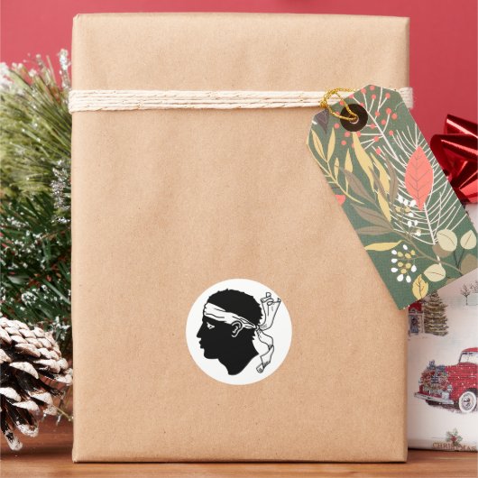 コルシカ国旗 ラウンドシール (クリスマス)