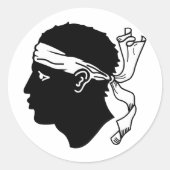 コルシカ国旗 ラウンドシール (正面)