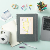 コルシカ島のイラスト地図 シール (iPadカバー)