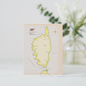 コルシカ島のイラスト地図 ポストカード (スタンド正面)