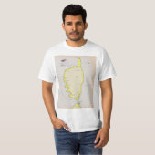 コルシカ島のイラスト地図 Tシャツ (正面フル)