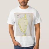コルシカ島のイラスト地図 Tシャツ (正面)