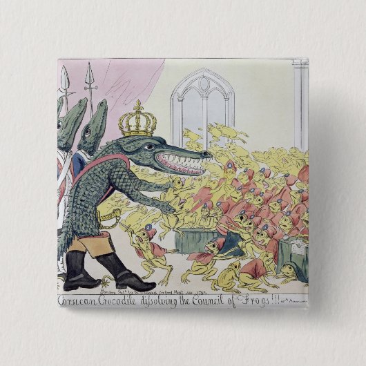 コルシカ島のワニ 缶バッジ (正面)