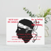 コルシカ島の旗を飾ったベイビーシャワーの招待状 招待状 (スタンド正面)