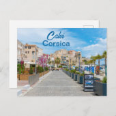 コルシカ島フランスのカルヴィ・プロムナード ポストカード (正面/裏面)