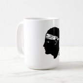 コルシカ島フランスコルセ州旗の毛頭 コーヒーマグカップ (正面左)
