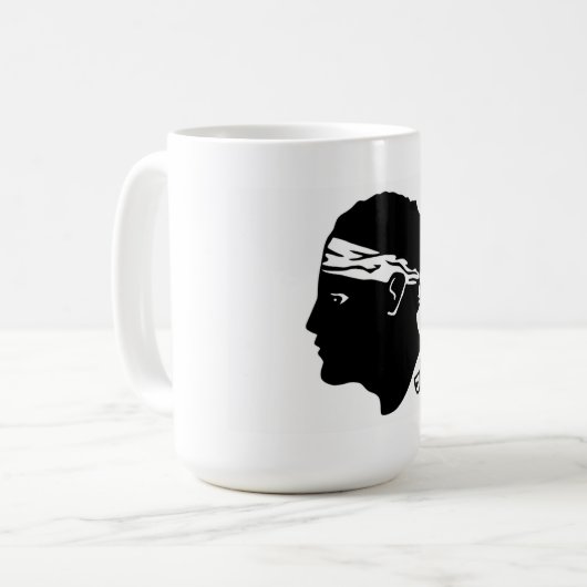 コルシカ島フランスコルセ州旗の毛頭 コーヒーマグカップ (正面左)