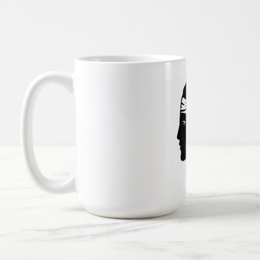 コルシカ島フランスコルセ州旗の毛頭 コーヒーマグカップ (左)