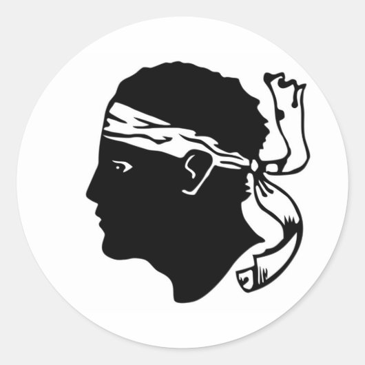 コルシカ島フランスコース地域旗荒地頭 ラウンドシール (正面)