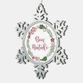 コルシカ島メリークリスマスリースボンナターレ スノーフレークピューターオーナメント (右)