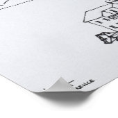 コルシカ島（フランス）のノンザの丘の上にある村 ポスター (角)