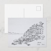 コルシカ島(フランス)のノンザの丘の上にある村 ポストカード (正面/裏面)