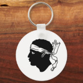 コルシカ州旗を持つキーチェーン,フランス キーホルダー (正面)