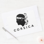 コルシカ州旗フランス国文字名 長方形シール (封筒)