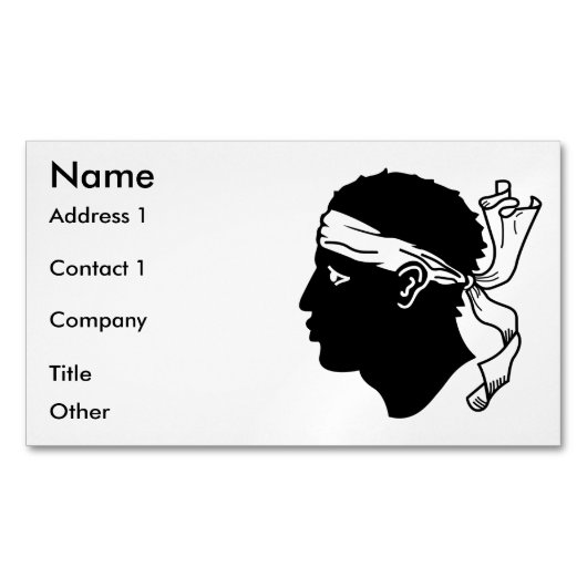 コルシカ旗付き名刺マグネット マグネット名刺 (正面)