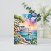 コルシカ水色 ポストカード (スタンド正面)