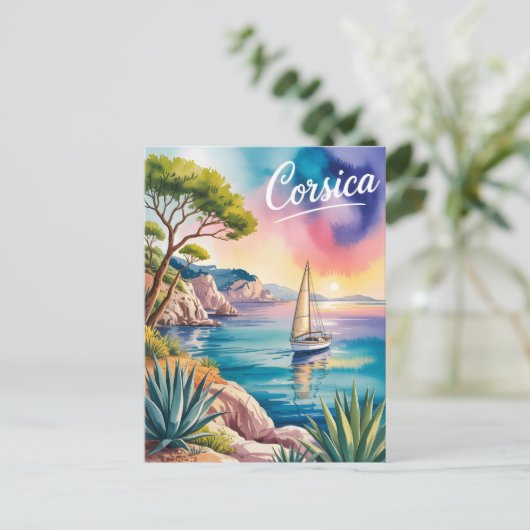 コルシカ水色 ポストカード (スタンド正面)