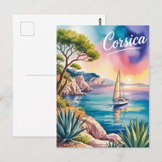 コルシカ水色 ポストカード (正面/裏面)