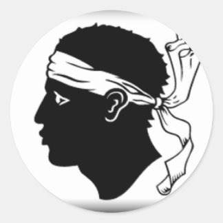 コルシカ・フランス国旗 ラウンドシール