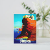 コルシカ、中世の要塞の崖、ヴィンテージ ポストカード (スタンド正面)