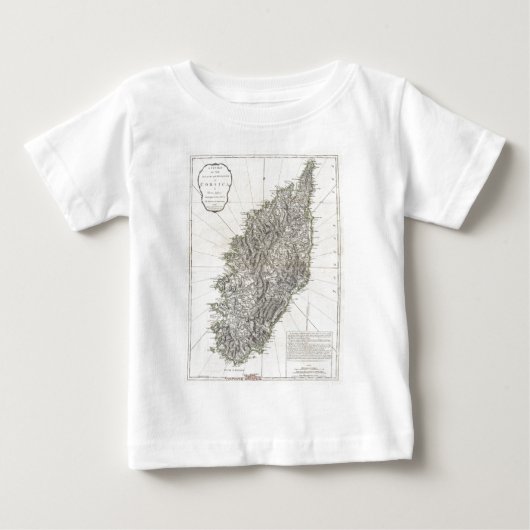 コルシカ(1794年)のヴィンテージの地図 ベビーTシャツ (正面)