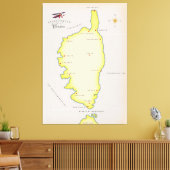 コルシ図解入りの、写真付きのカの地図 キャンバスプリント (インサイチュ (リビング))