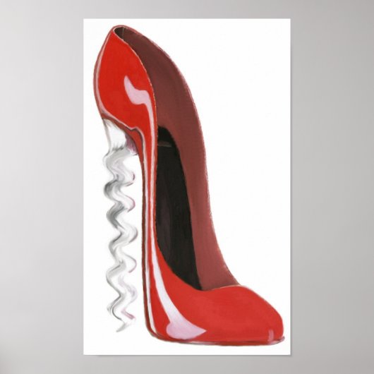 コルスクリューレッドスティレット靴プリント ポスター (正面)