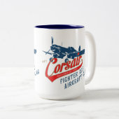 コルセア戦闘機飛行機MAG ツートーンマグカップ (正面右)