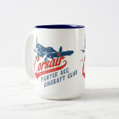 コルセア戦闘機飛行機MAG ツートーンマグカップ (正面左)