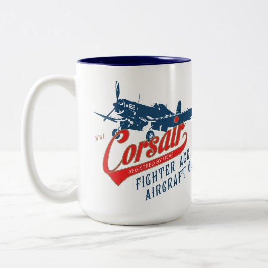 コルセア戦闘機飛行機MAG ツートーンマグカップ (左)