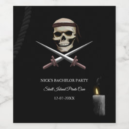 コルセア海賊をテーマにした海ローバー学士号/誕生日 ワインラベル