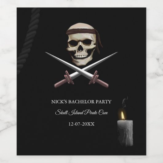 コルセア海賊をテーマにした海ローバー学士号/誕生日 ワインラベル (シングルラベル)