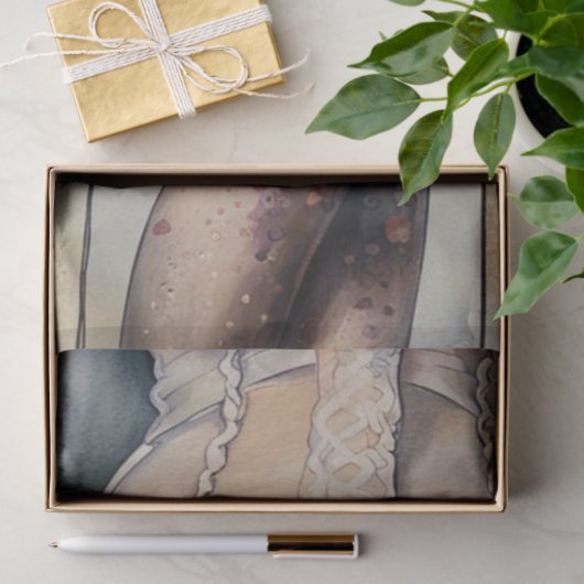 コルセットとストッキング水色の分離紙 薄葉紙 (ギフト)